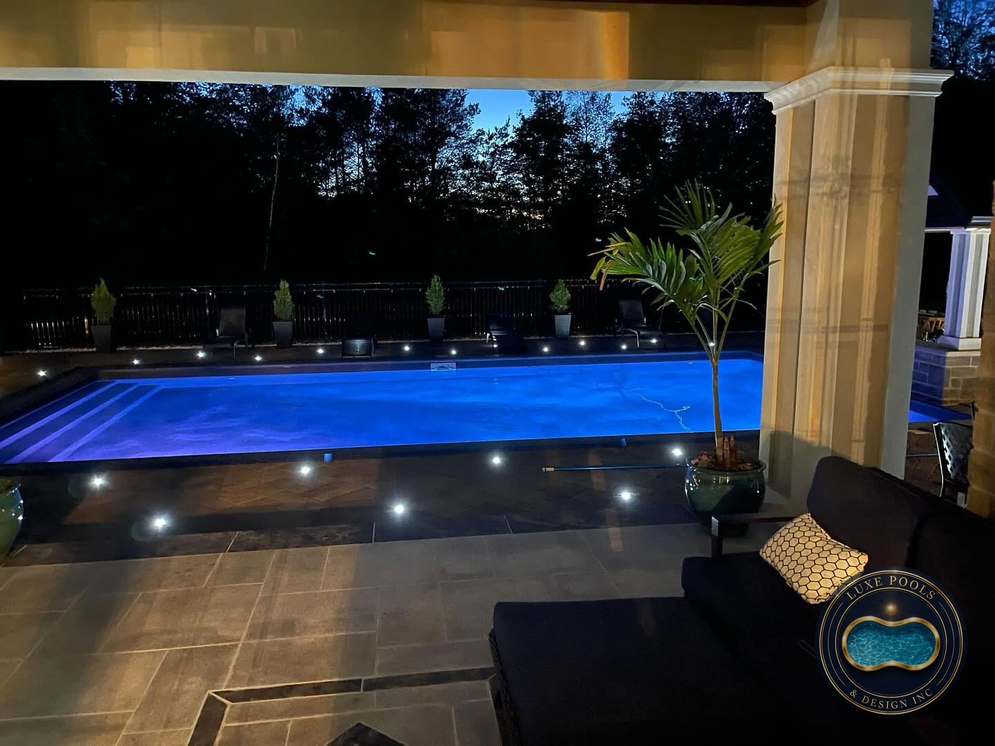Custom vinyl liner pool in Burlington